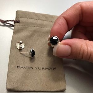 DY Silver Chatelaine Black Onyx Earrings